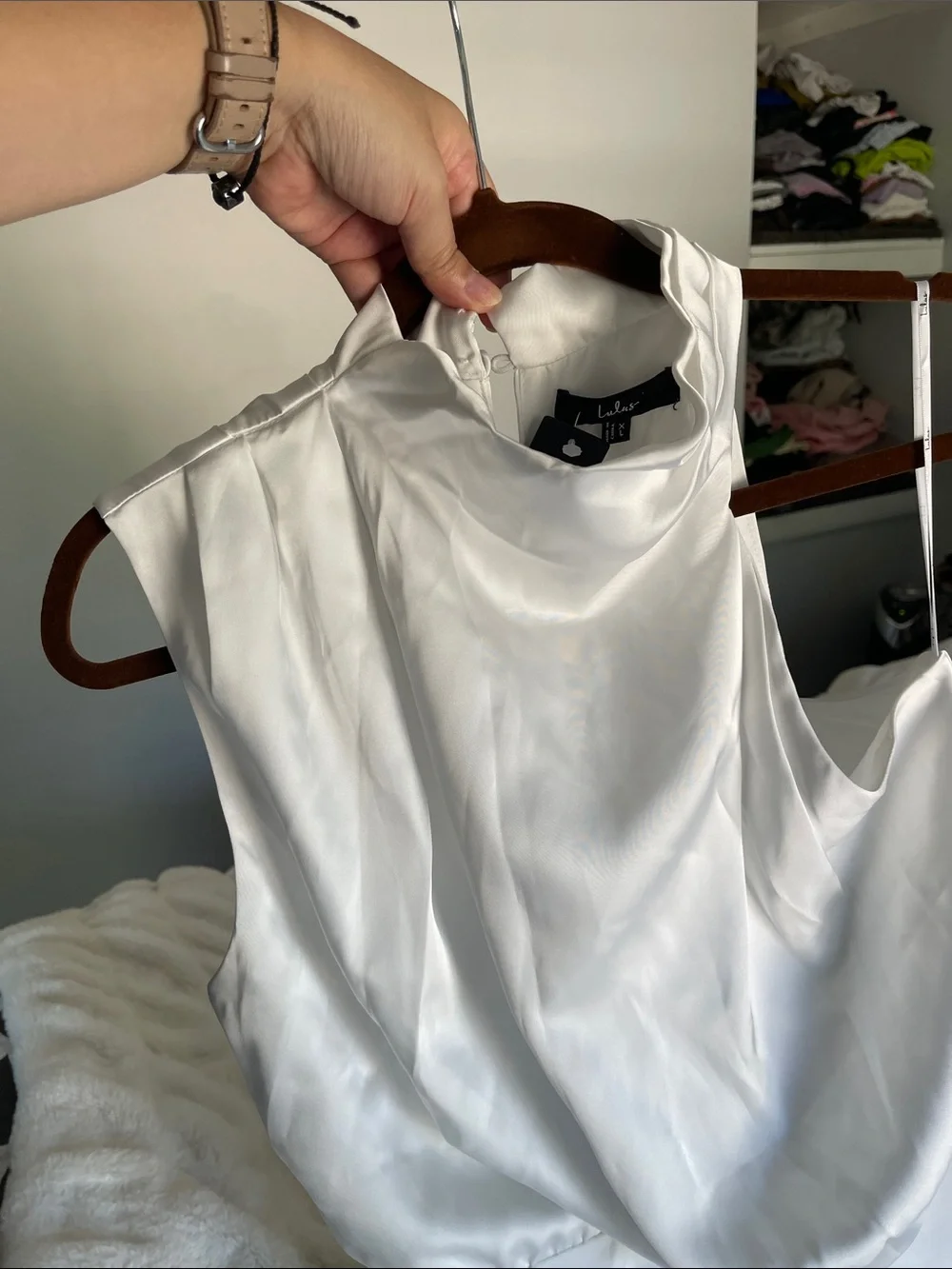 Lulu's Elegant White Sleeveless Dress